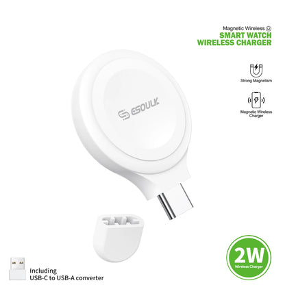 Esoulk Convenient Magnetic Wireless Charger for Smart Watch - WHITE