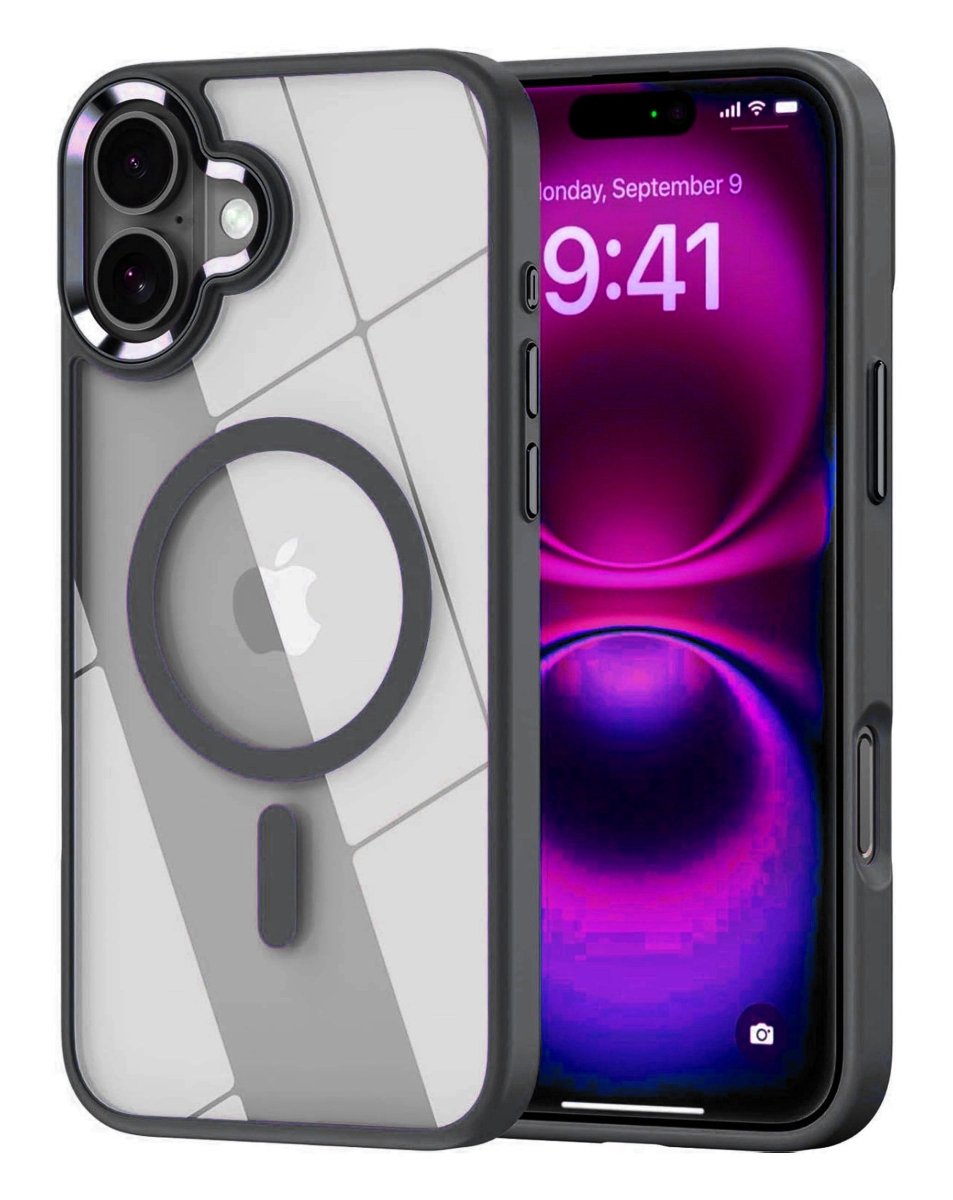 Shiny Magnetic Clear Case - Black for iPhone 17 Phone Case - Pro iPhone Repair