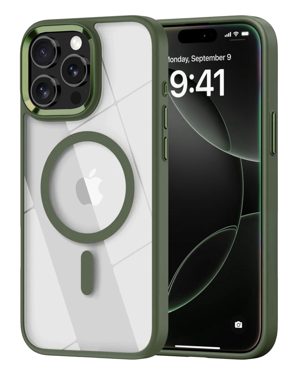 Shiny Magnetic Clear Case - Green for iPhone 14 Pro Max Phone Case - Pro iPhone Repair