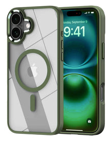 Shiny Magnetic Clear Case - Green for iPhone 17 Phone Case - Pro iPhone Repair