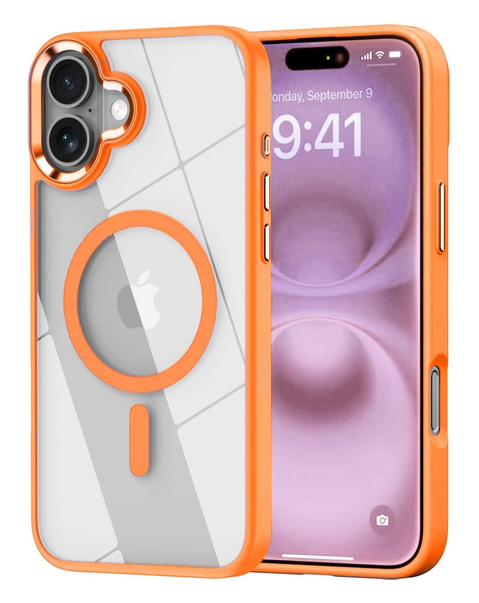 Shiny Magnetic Clear Case - Orange for iPhone 17 Phone Case - Pro iPhone Repair