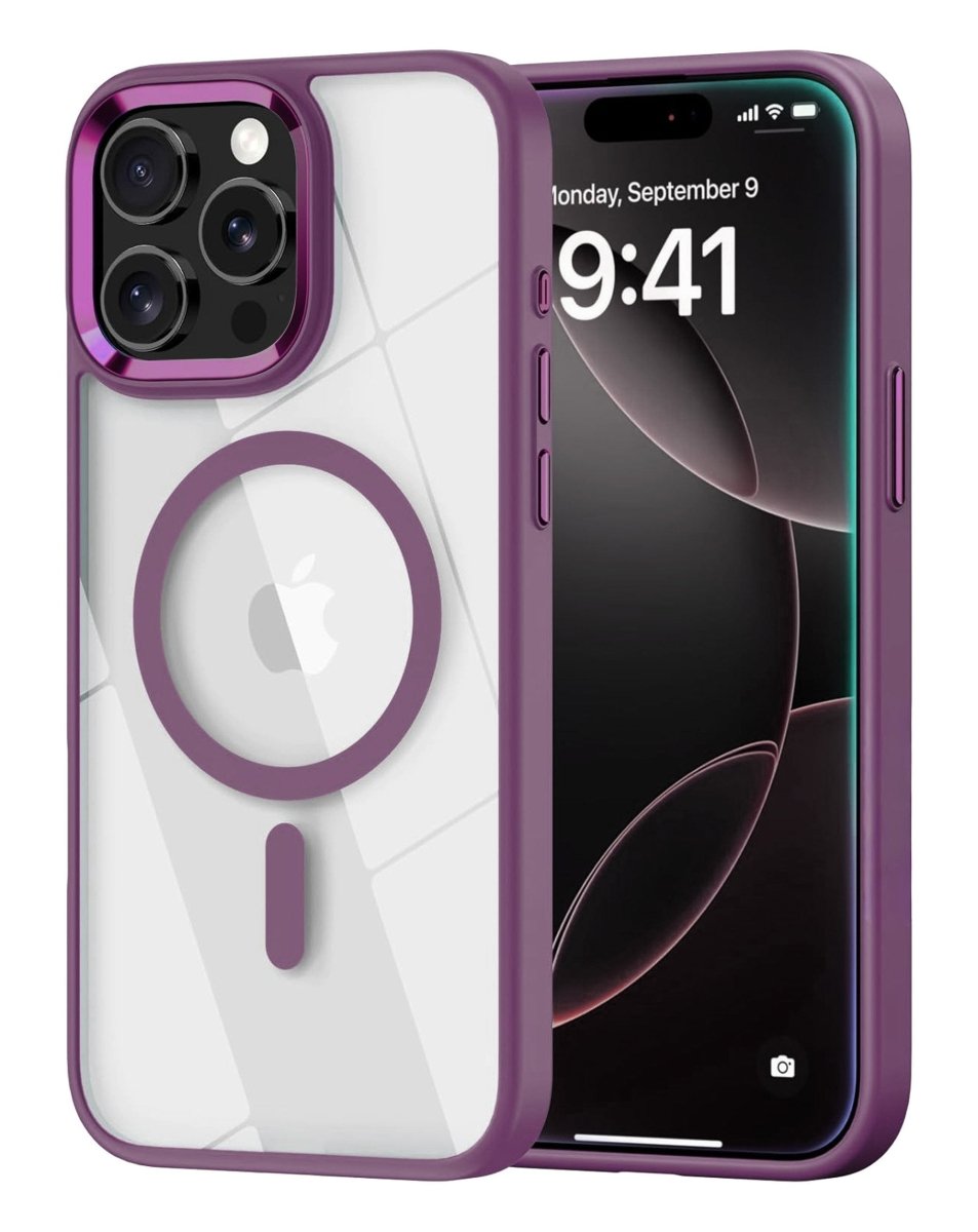 Shiny Magnetic Clear Case - Purple for iPhone 14 Pro Max Phone Case - Pro iPhone Repair