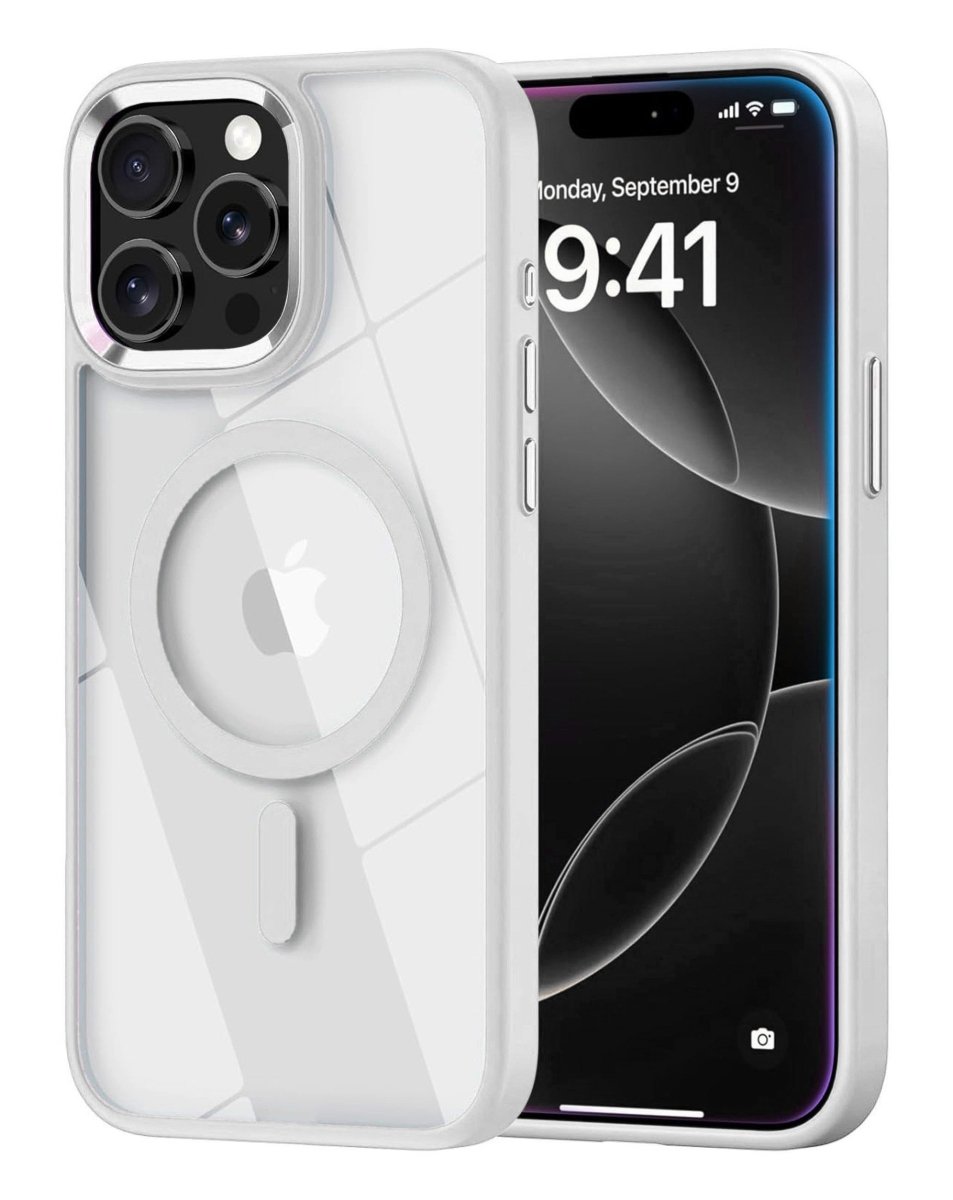 Shiny Magnetic Clear Case - White for iPhone 14 Pro Max Phone Case - Pro iPhone Repair