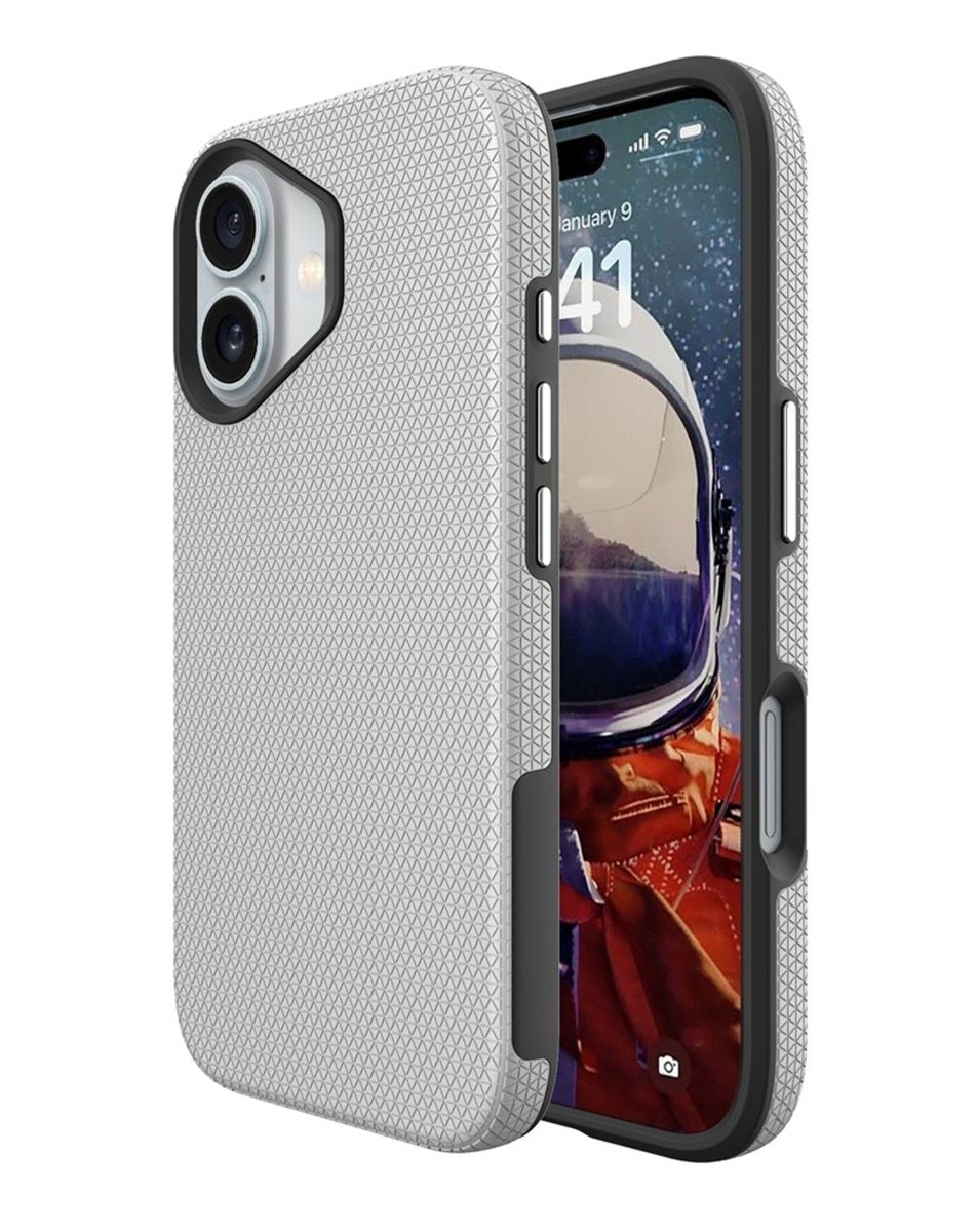 Shock Absorption Protective Dual Layer Case - Silver for iPhone 17 Phone Case - Pro iPhone Repair