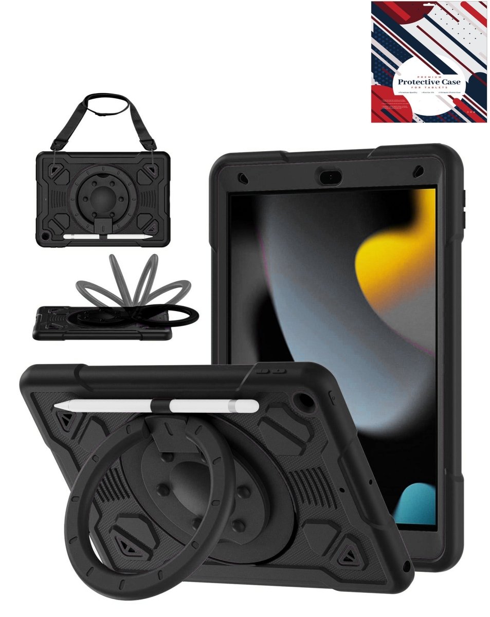 Shockproof Heavy Duty Stand Case with Pen Slot - Black for iPad 10.2" (7th / 8th / 9th) / Air 3 / Pro 10.5 iPad Case - Pro iPhone Repair