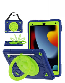 Shockproof Heavy Duty Stand Case with Pen Slot - Navy Blue & Green for iPad 10.2" (7th / 8th / 9th) / Air 3 / Pro 10.5 iPad Case - Pro iPhone Repair