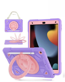 Shockproof Heavy Duty Stand Case with Pen Slot - Purple & Pink for iPad 10.2" (7th / 8th / 9th) / Air 3 / Pro 10.5 iPad Case - Pro iPhone Repair