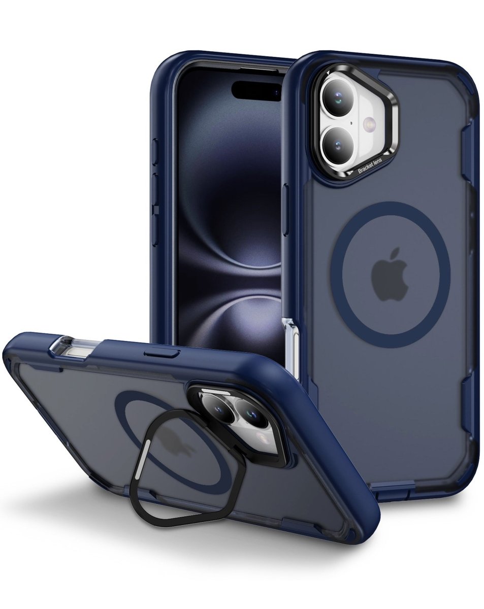 Shockproof MagSafe Case with Camera Stand - Dark Blue for iPhone 17 Phone Case - Pro iPhone Repair
