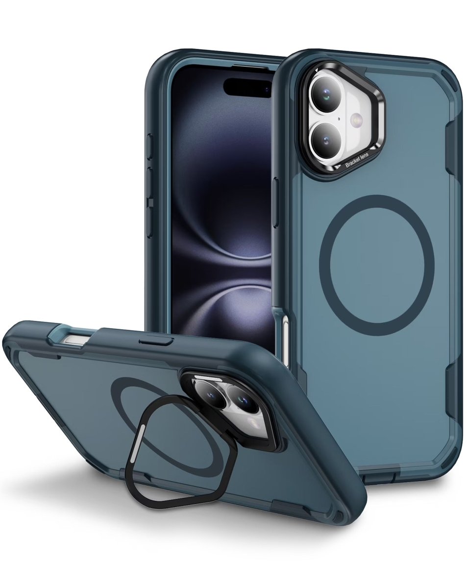 Shockproof MagSafe Case with Camera Stand - Sapphire Blue for iPhone 17 Phone Case - Pro iPhone Repair