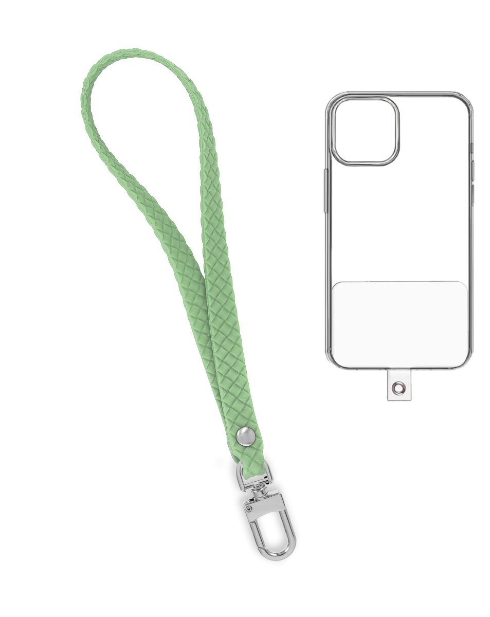 Silicone Braided Wrist Lanyard (0.4ft) - Matcha Green Phone Lanyard - Pro iPhone Repair