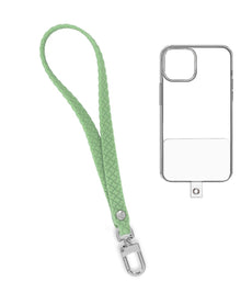 Silicone Braided Wrist Lanyard (0.4ft) - Matcha Green Phone Lanyard - Pro iPhone Repair