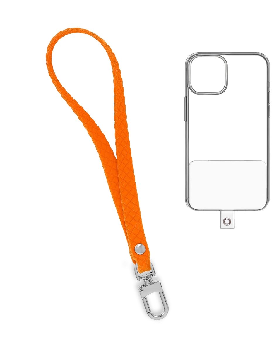 Silicone Braided Wrist Lanyard (0.4ft) - Orange Phone Lanyard - Pro iPhone Repair