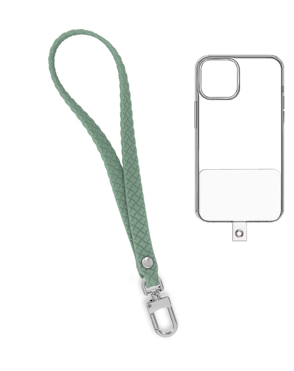 Silicone Braided Wrist Lanyard (0.4ft) - Pine Needle Green Phone Lanyard - Pro iPhone Repair