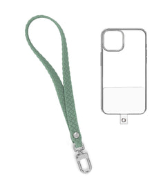 Silicone Braided Wrist Lanyard (0.4ft) - Pine Needle Green Phone Lanyard - Pro iPhone Repair