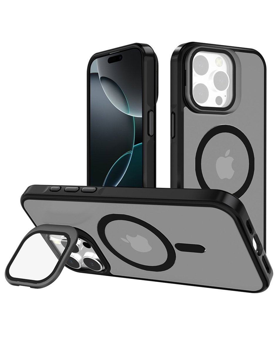 Slim Transparent Camera Stand Case with Wireless Charging - Black for iPhone 14 Pro Max Phone Case - Pro iPhone Repair