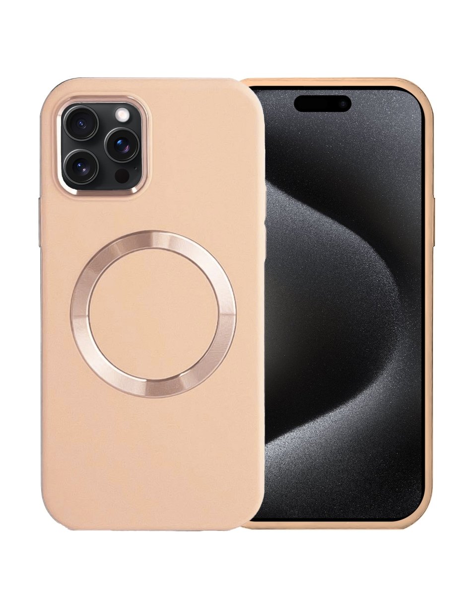 Soft Solid Silicone Case with Wireless Charging - Beige for iPhone 15 Pro Phone Case - Pro iPhone Repair