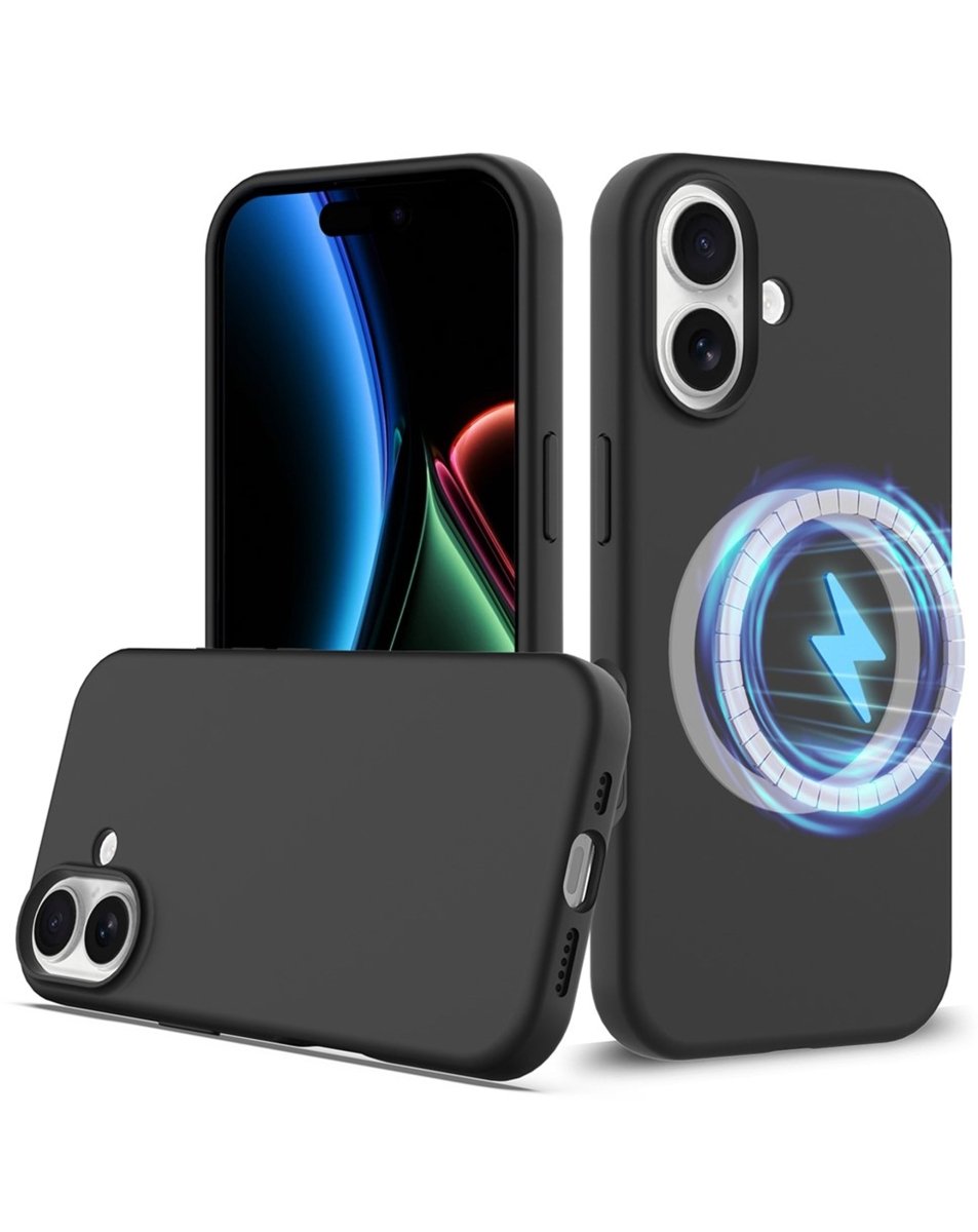 Soft Solid Silicone Case with Wireless Charging - Black for iPhone 17 Phone Case - Pro iPhone Repair