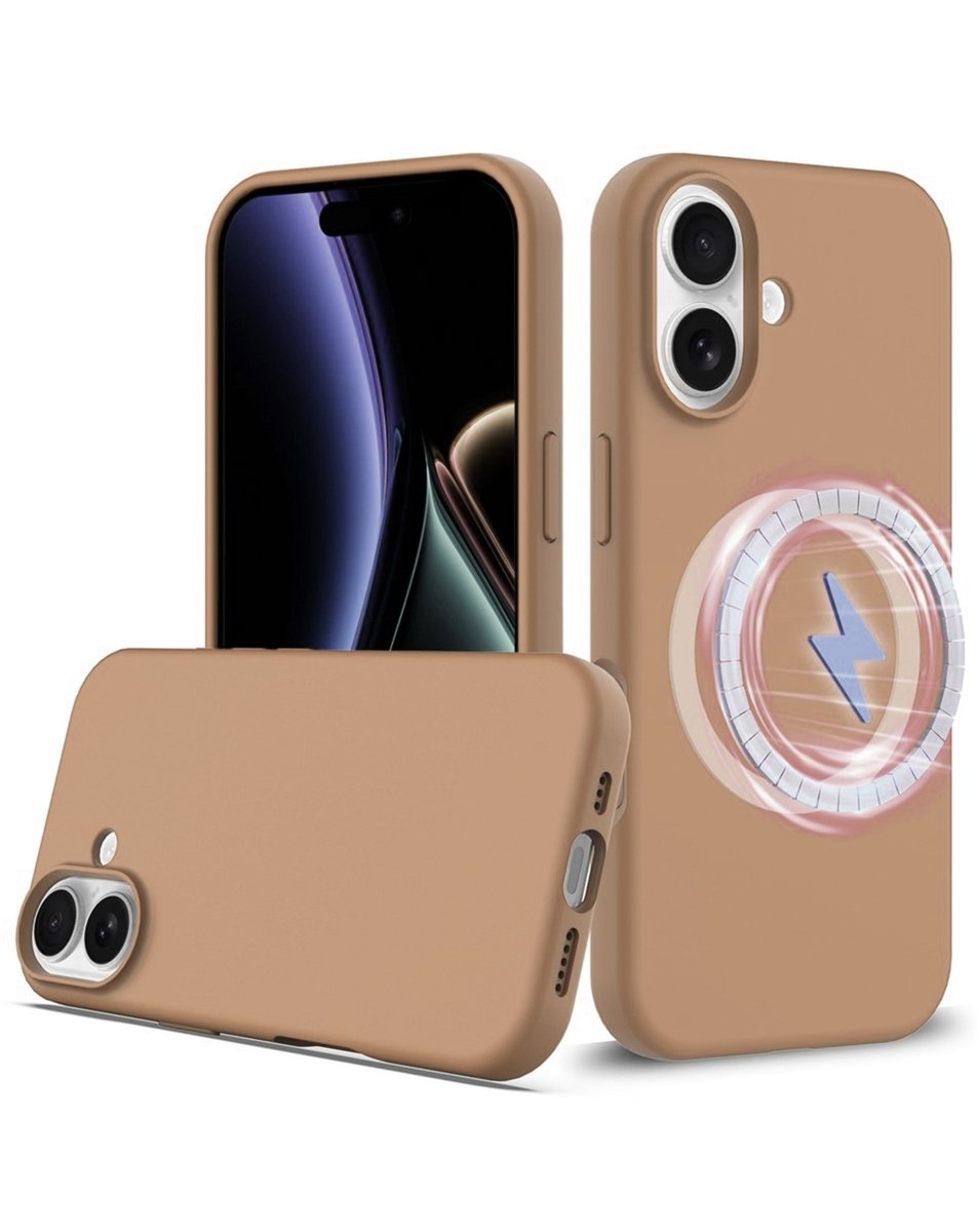 Soft Solid Silicone Case with Wireless Charging - Brown for iPhone 17 Phone Case - Pro iPhone Repair