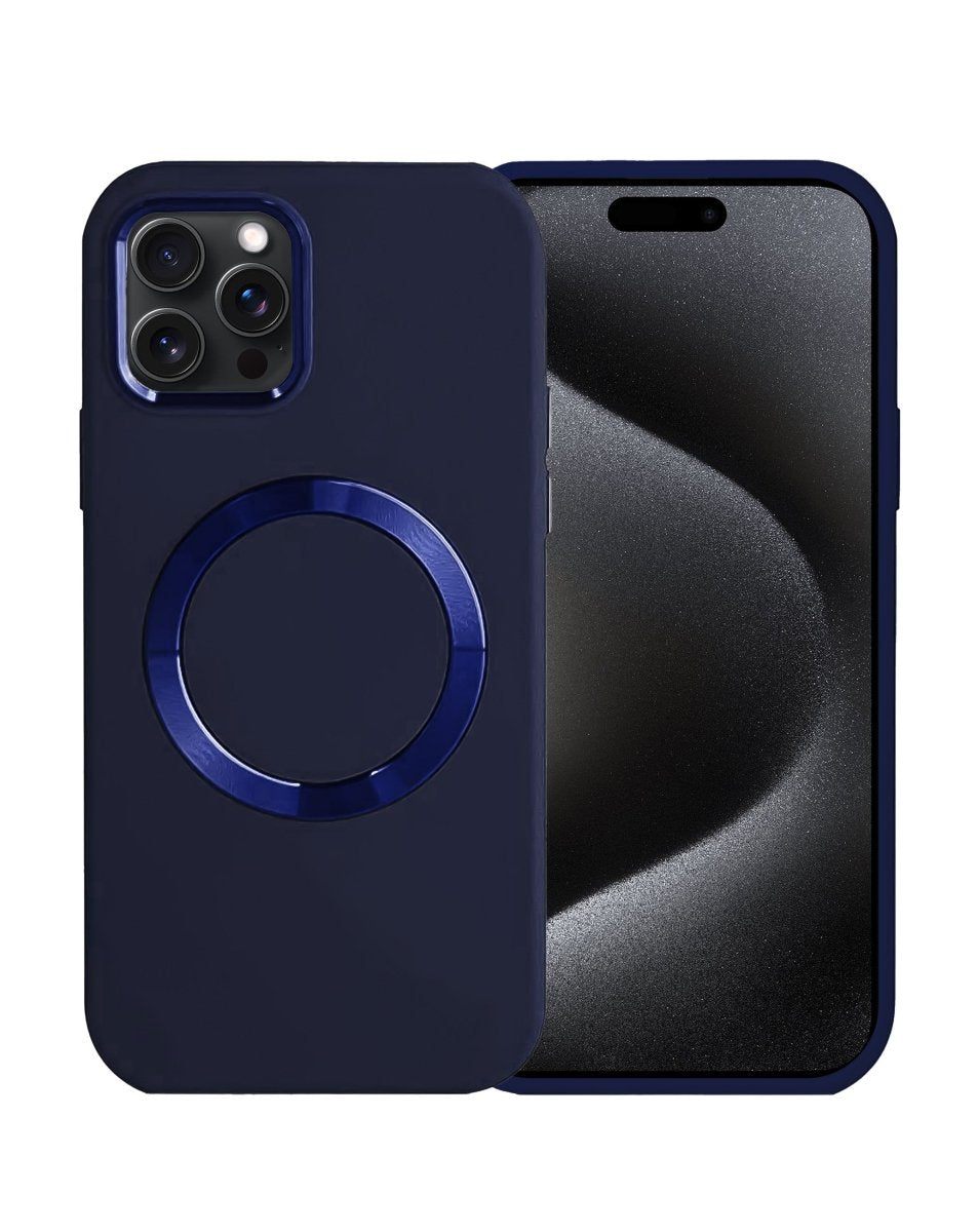 Soft Solid Silicone Case with Wireless Charging - Dark Blue for iPhone 15 Pro Phone Case - Pro iPhone Repair
