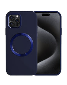 Soft Solid Silicone Case with Wireless Charging - Dark Blue for iPhone 15 Pro Phone Case - Pro iPhone Repair