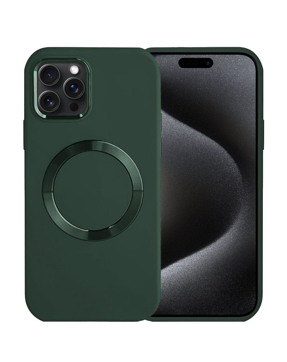 Soft Solid Silicone Case with Wireless Charging - Dark Green for iPhone 15 Pro Phone Case - Pro iPhone Repair