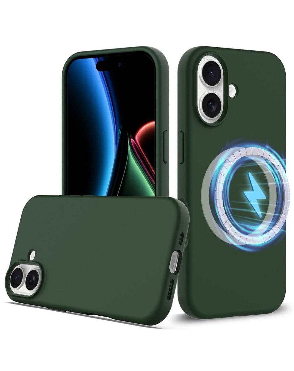 Soft Solid Silicone Case with Wireless Charging - Green for iPhone 17 Phone Case - Pro iPhone Repair