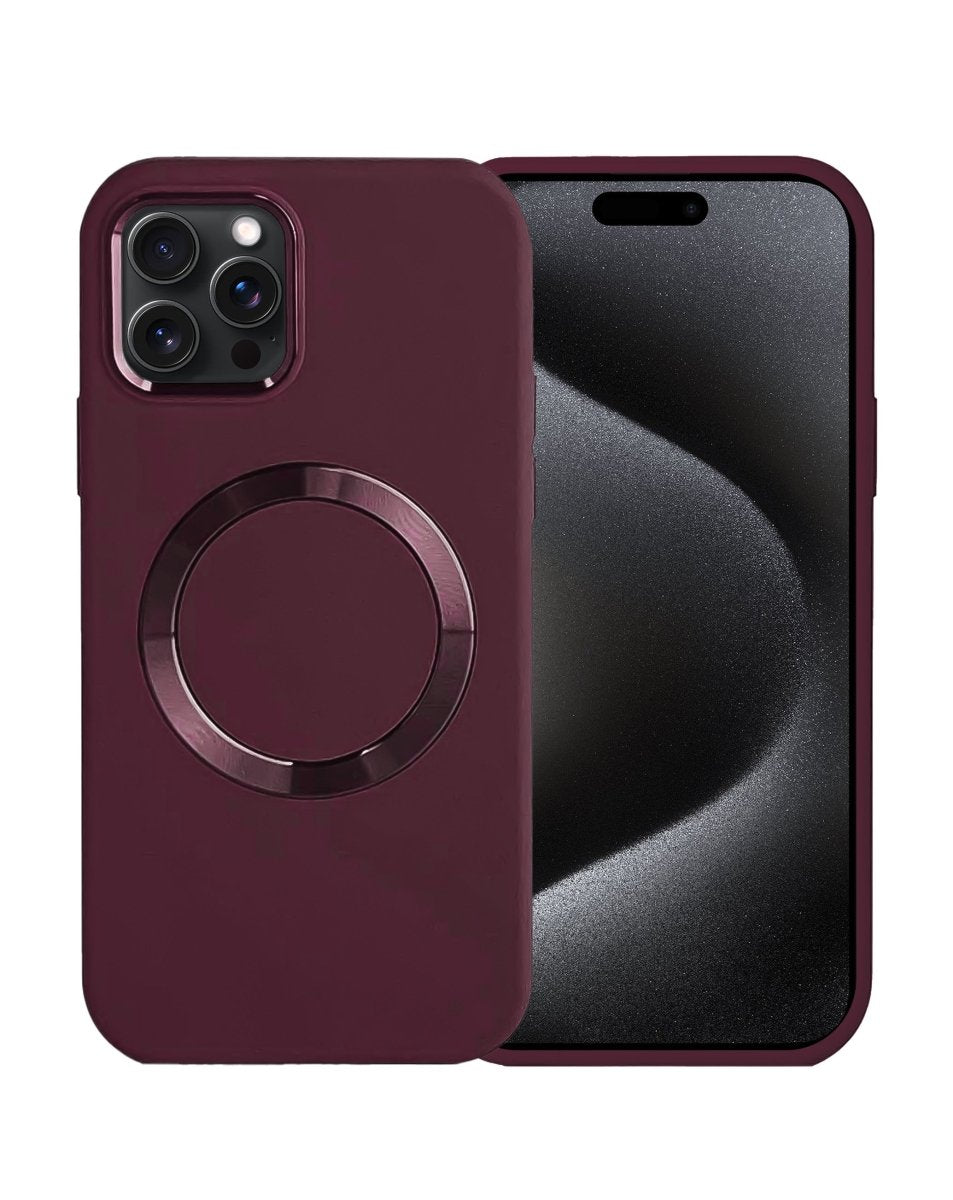 Soft Solid Silicone Case with Wireless Charging - Maroon for iPhone 15 Pro Phone Case - Pro iPhone Repair