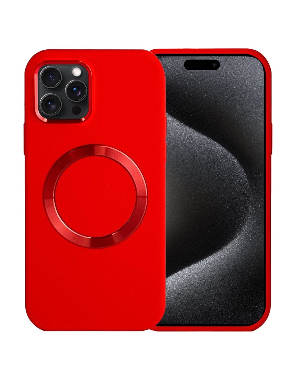 Soft Solid Silicone Case with Wireless Charging - Red for iPhone 15 Pro Phone Case - Pro iPhone Repair