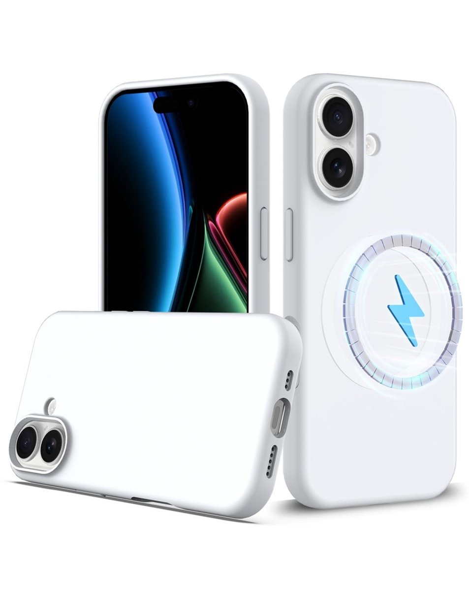 Soft Solid Silicone Case with Wireless Charging - White for iPhone 17 Phone Case - Pro iPhone Repair