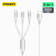 Star Speed 3-in-1 Braided Cable 1.2m PISEN Lightning, USB-C & Micro Charging Cable (AP-FC17-1200) - Pro iPhone Repair