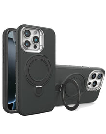 Support Heavy Duty Case with Wireless Charging Kickstand - Black for iPhone 15 Pro Max Phone Case - Pro iPhone Repair