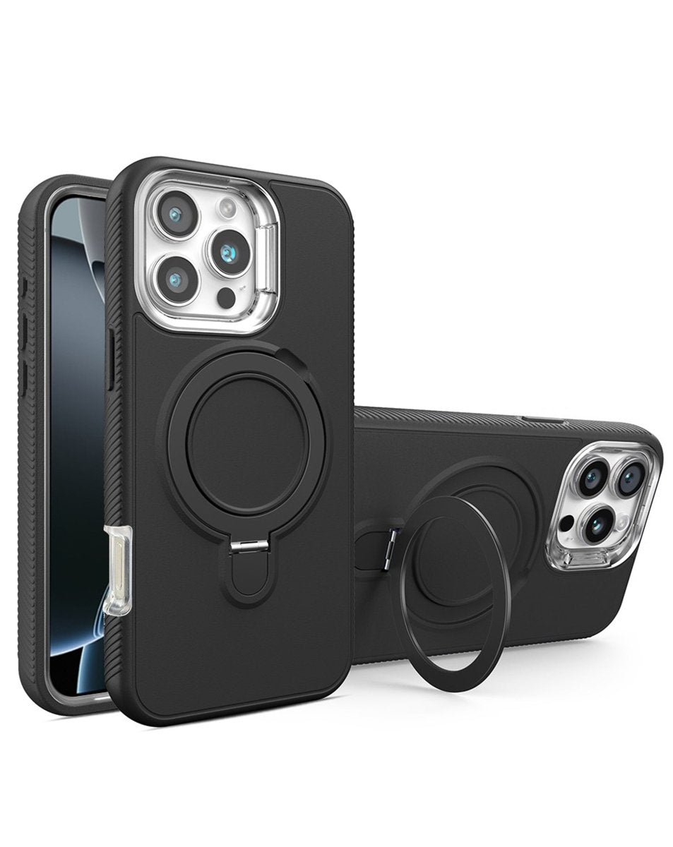 Support Heavy Duty Case with Wireless Charging Kickstand - Black for iPhone 16 Pro Max Phone Case - Pro iPhone Repair