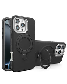 Support Heavy Duty Case with Wireless Charging Kickstand - Black for iPhone 16 Pro Max Phone Case - Pro iPhone Repair