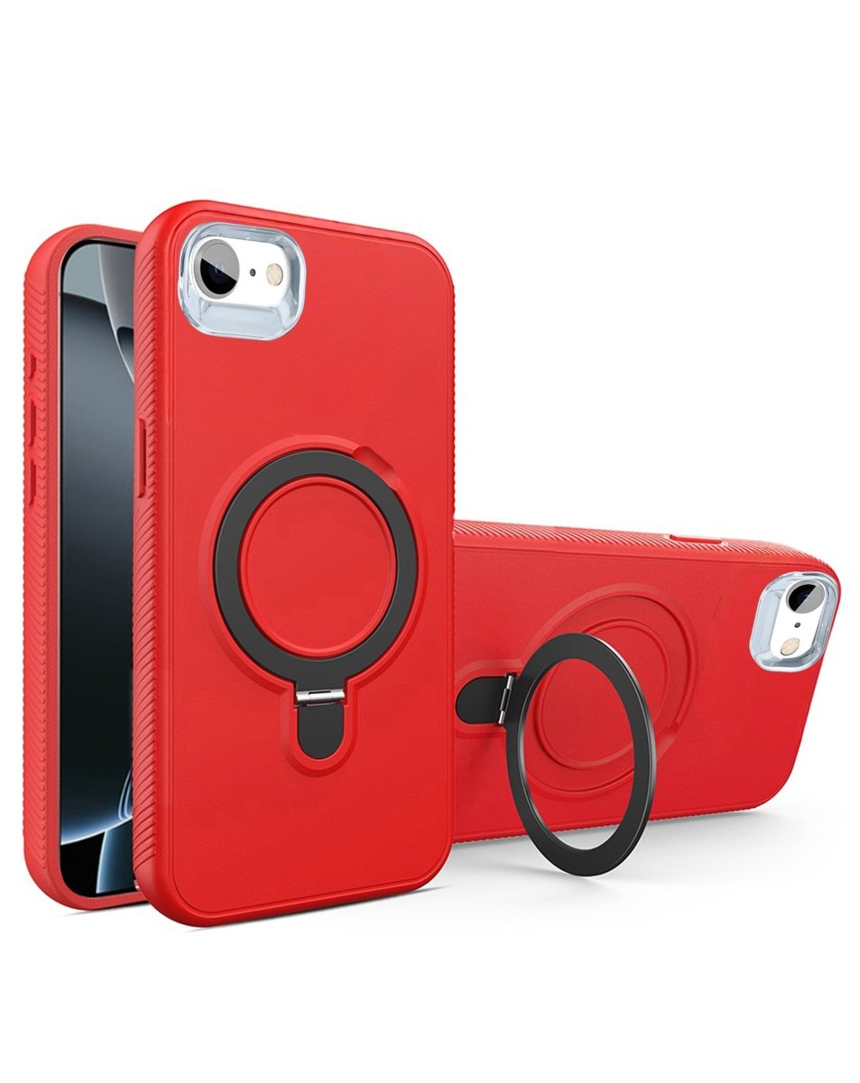 Support Heavy Duty Case with Wireless Charging Kickstand - Red for iPhone 7 / 8 Phone Case - Pro iPhone Repair