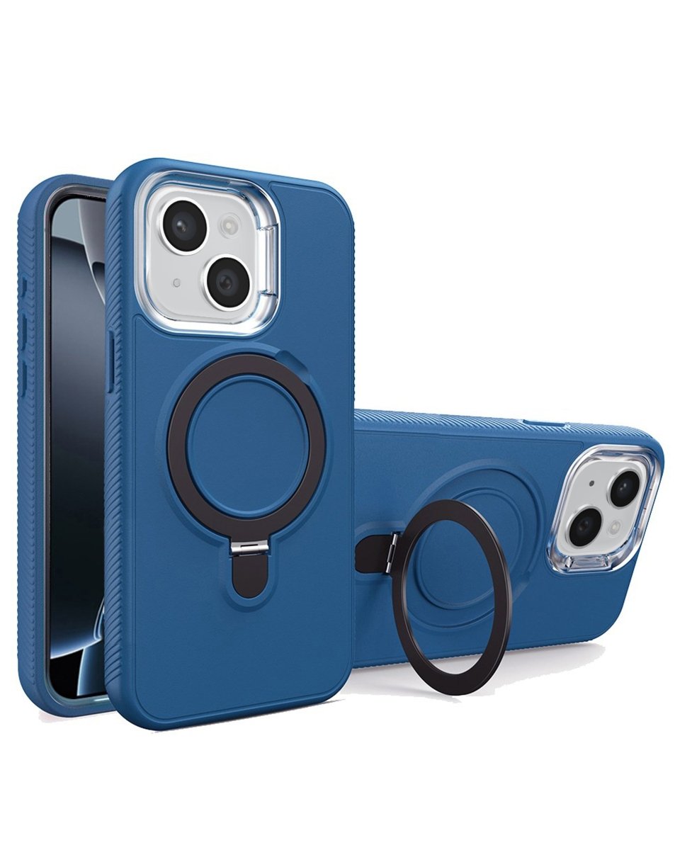 Support Heavy Duty Case with Wireless Charging Kickstand - Royal Blue for iPhone 15 Phone Case - Pro iPhone Repair