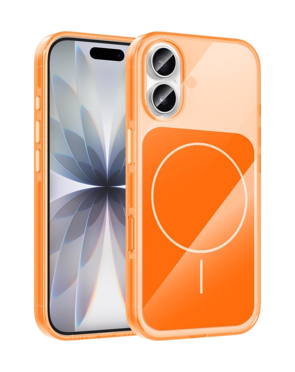 Transparent Magnetic Case with IC Chip - Orange for iPhone 17 Phone Case - Pro iPhone Repair