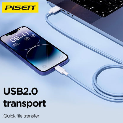 USB-A to Lightning Braided Cable (12W) PISEN Fast-Charging iPhone Cable (AL34) - Pro iPhone Repair