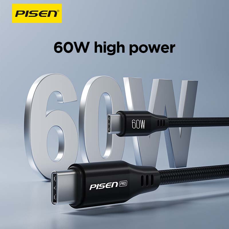 USB-C to USB-C Magnetic Braided Cable 1m (60W) PISEN Fast-Charging Cable (CC-FC22-1000) - Pro iPhone Repair