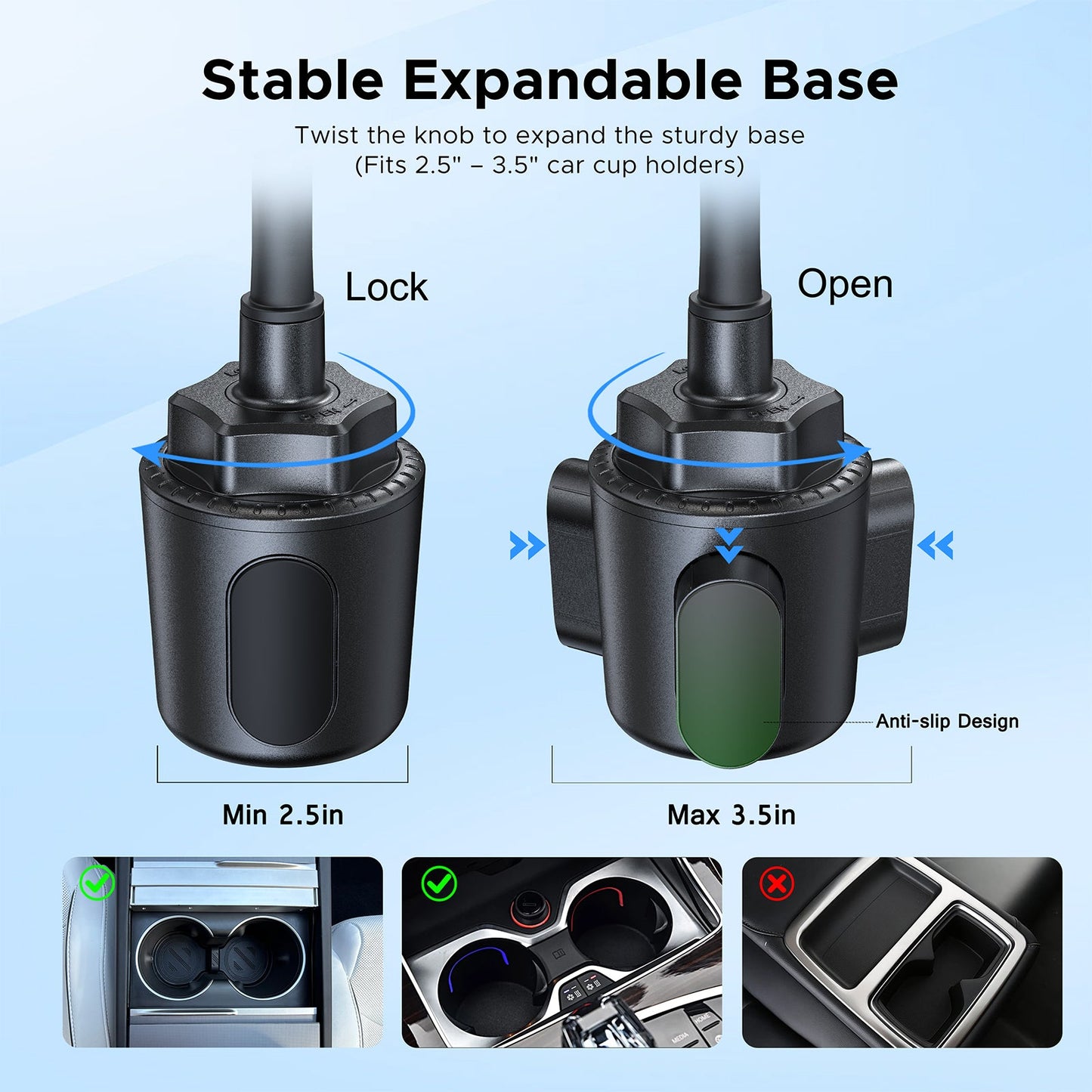 ESOULK 25W Qi2.2 magnetic wireless car charger with gooseneck cup holder mount – USB-C car charger adapter and cable included