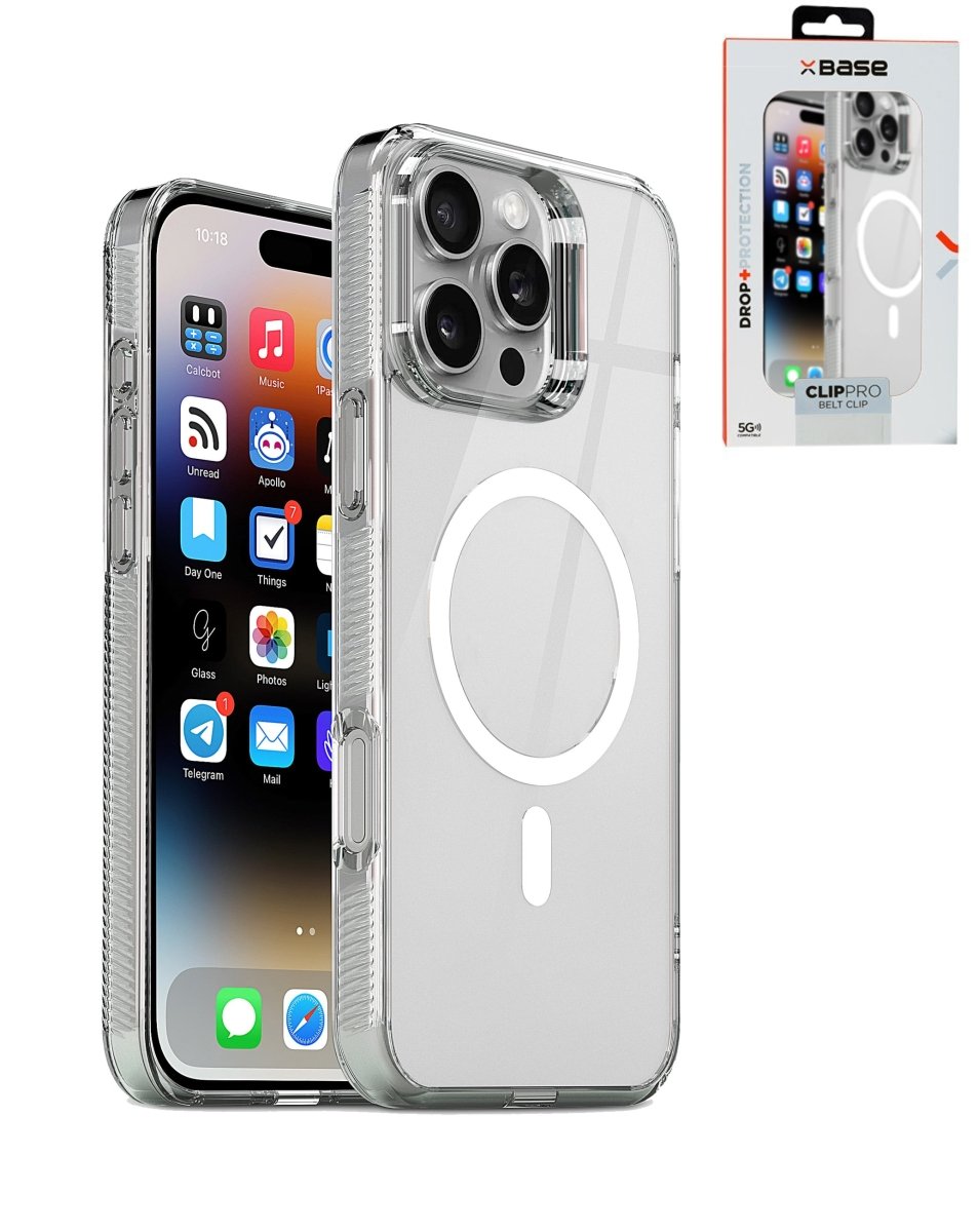 xBase by PowerPeak Crystalline Slim MagSafe Case for iPhone 16 Pro Max - Clear Phone Case - Pro iPhone Repair