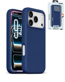 xBase by PowerPeak Liquid Silicone MagSafe Case for iPhone 17 Pro Max - Blue – case with box and phone, blue