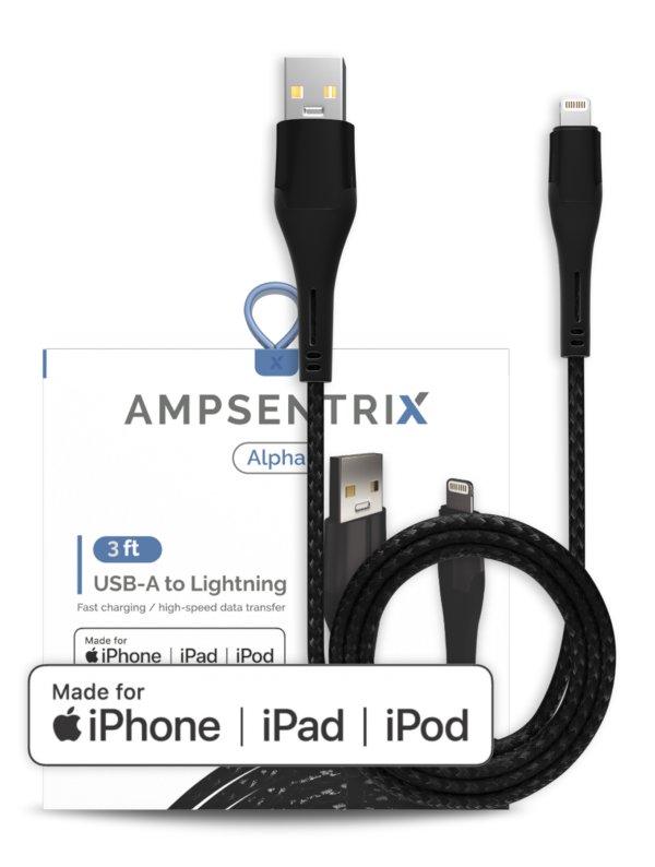 Lightning To USB-A 3 FT Braided Cable (MFI) - Image 3