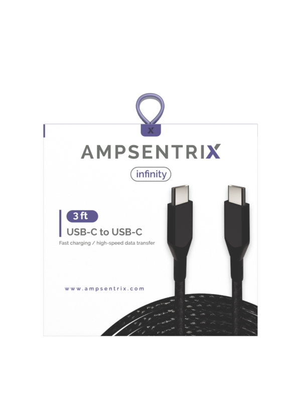 USB C To C 3 Ft Braided Cable - Image 2