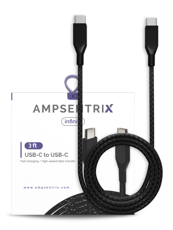 USB C To C 3 Ft Braided Cable - Image 4