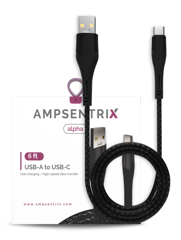 USB C To USB A 6 Ft Braided Cable - Image 2