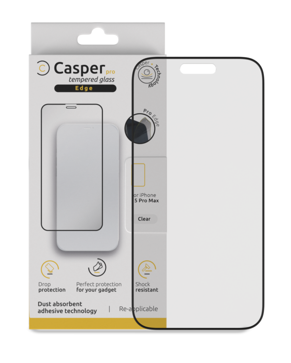 iPhone 15 Pro Max Tempered Glass (Black Edge)(Clear) - Image 2