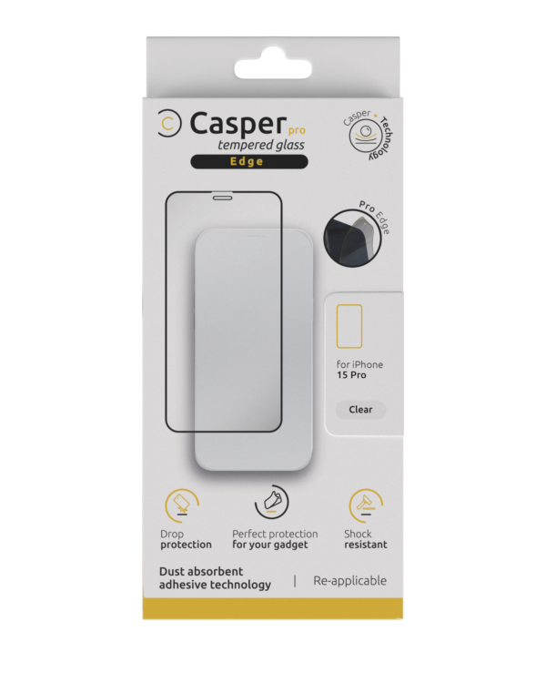 iPhone 15 Pro Max Tempered Glass (Black Edge)(Clear) - Image 4