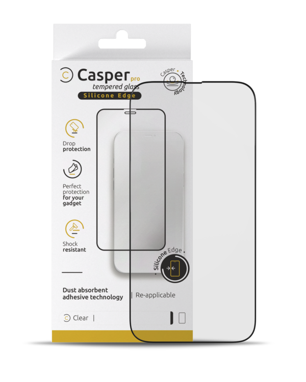 Phone 15 Pro Max Casper Tempered Glass(Silicone)(Clear) - Image 2